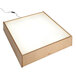 A Whitney Brothers wood framed light box with a white light.