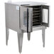 A stainless steel Garland convection oven with a door open.