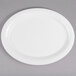 A white GET Diamond White narrow rim oval platter.