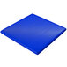 A blue vinyl floor mat with square blue and white panels.