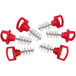 A group of Chef Master beer tap plugs with red brushes.