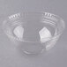 A clear plastic bowl with a clear plastic dome lid with a hole in it.