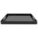 A black rectangular Elite Global Solutions melamine tray with handles.