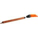 A rosewood stick with orange and black silicone bristles.