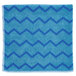 A blue and white chevron pattern on a white background.
