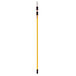A long yellow and black Rubbermaid telescoping pole.