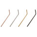 A group of American Metalcraft gold stainless steel reusable bent straws with a handle.