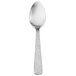 A silver Walco Vestige demitasse spoon with a long handle.