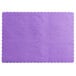 A lavender paper placemat with scalloped edges.