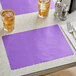 Choice 10" x 14" Lavender Colored Paper Placemat with Scalloped Edge   - 1000/Case Main Thumbnail 1