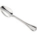 A Sant'Andrea Donizetti stainless steel oval bowl spoon with a handle.