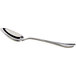 A Sant'Andrea Donizetti stainless steel oval bowl and dessert spoon with a silver handle.
