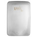 A silver rectangular Lavex stainless steel hand dryer with a logo.