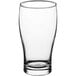 An Acopa pub glass with a clear rim on a white background.
