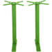 A green metal BFM Seating Bali end table base set with two pedestals.