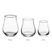Acopa Customizable Whiskey Tasting Glasses with different sizes.