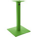 BFM Seating PHTB18SQLMU Margate Standard Height Outdoor / Indoor 18" Lime Square Table Base with Umbrella Hole Main Thumbnail 1