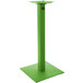 BFM Seating PHTB18SQLMTU Margate Bar Height Outdoor / Indoor 18" Lime Square Table Base with Umbrella Hole Main Thumbnail 1