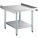 Steelton 30" x 24" 18-Gauge Stainless Steel Equipment Stand with Undershelf and Galvanized Legs Main Thumbnail 3
