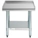 Steelton 30" x 24" 18-Gauge Stainless Steel Equipment Stand with Undershelf and Galvanized Legs Main Thumbnail 4
