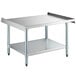 A Steelton stainless steel equipment stand with undershelf and galvanized legs.
