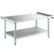 A Steelton stainless steel equipment stand with undershelf and metal legs.