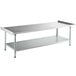 Steelton 30" x 72" 18-Gauge Stainless Steel Equipment Stand with Undershelf and Galvanized Legs Main Thumbnail 3