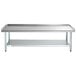 Steelton 30" x 72" 18-Gauge Stainless Steel Equipment Stand with Undershelf and Galvanized Legs Main Thumbnail 4