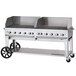 Crown Verity CV-MCB-72-SI-BULK-WGP Liquid Propane 72" Mobile Outdoor Grill with Single Gas Connection, Bulk Tank Capacity, and Wind Guard Package Main Thumbnail 1