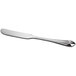 A silver Reserve by Libbey Audrey stainless steel extra heavy weight butter knife with a handle.