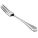 A silver Reserve by Libbey Audrey salad fork with a white background.