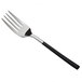 A Reserve by Libbey stainless steel salad fork with a black handle.