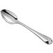 A Reserve by Libbey stainless steel demitasse spoon with a silver handle and spoon.