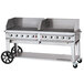 Crown Verity CV-RCB-72WGP-SI50/100 72" Pro Series Outdoor Rental Grill with Single Gas Connection, 50-100 lb. Tank Capacity, and Wind Guard Package Main Thumbnail 1