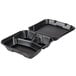 Genpak SN203-BK 9" x 9" x 3" Black 3-Compartment Hinged Lid Foam Container - 200/Case Main Thumbnail 3