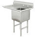 A stainless steel Advance Tabco commercial sink with a left drainboard.
