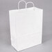 Small 10" x 5" x 13" White Paper Shopping Bag with Handles - 250/Bundle Main Thumbnail 2