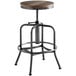 Lancaster Table & Seating Screw Top Adjustable Height Clear Coat Barstool with Driftwood Seat Main Thumbnail 5