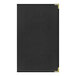 A black leather H. Risch, Inc. Tamarac menu cover with a white border and 8 customizable views.