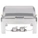 Vollrath 46080 9 Qt. New York, New York Roll Top Chafer Full Size with Brass Trim Main Thumbnail 3