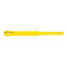 A yellow plastic Carlisle Sparta Duo-Sweep broom with a hole for a handle.