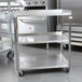 Vollrath 97121 Stainless Steel 3 Shelf Utility Cart - 30 1/2" x 18 1/2" x 32" Main Thumbnail 1