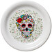 A white Fiesta bread and butter plate with a skull and vine design on it.