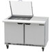 Beverage-Air SPED48HC-12M-2-CL Elite Series 48" 2 Drawer Mega Top Refrigerated Sandwich Prep Table with Clear Lid Main Thumbnail 1