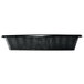 A black rectangular Marco Company plastic basket with a wicker look.