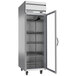 A Beverage-Air Horizon Series reach-in refrigerator with a glass door open.