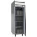 A stainless steel Beverage-Air Horizon Series reach-in refrigerator with shelves.