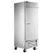 A stainless steel Beverage-Air reach-in freezer with 1 solid door.