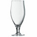 An Arcoroc clear glass with a short stem.