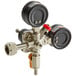 An Avantco CO2 regulator with two valves.